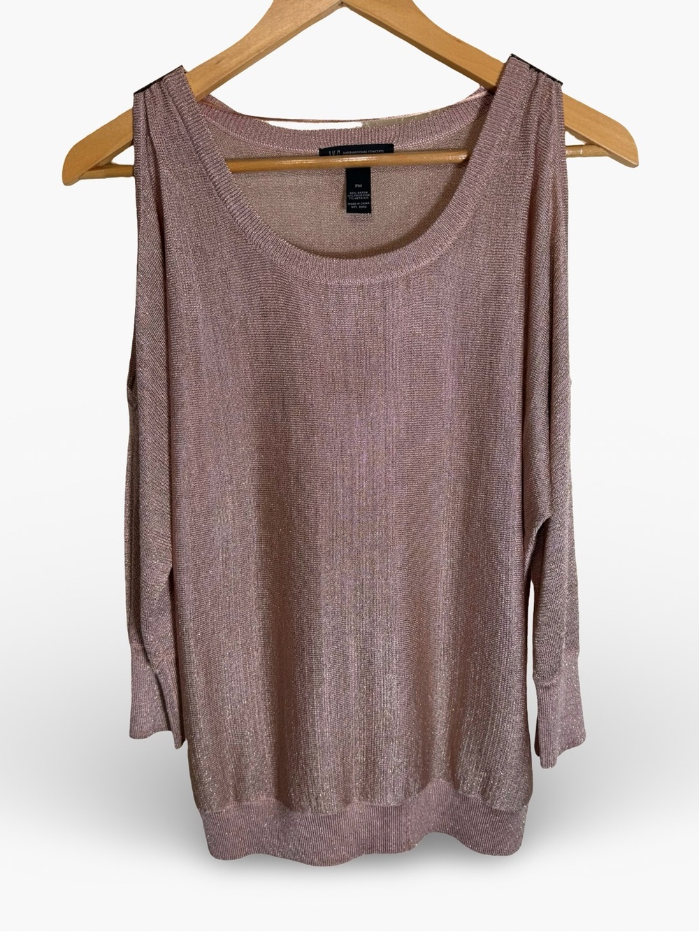 INC INTERNATIONAL CONCEPTS Pink Sweater‎ Gold Metallic Women’s MP